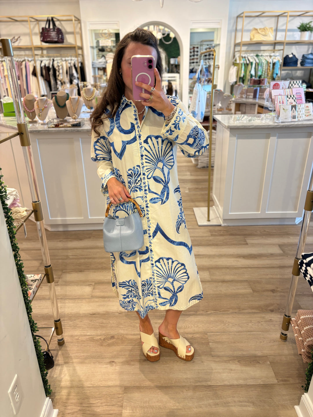 Liz Dress Blue Fresco