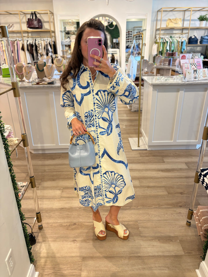 Liz Dress Blue Fresco