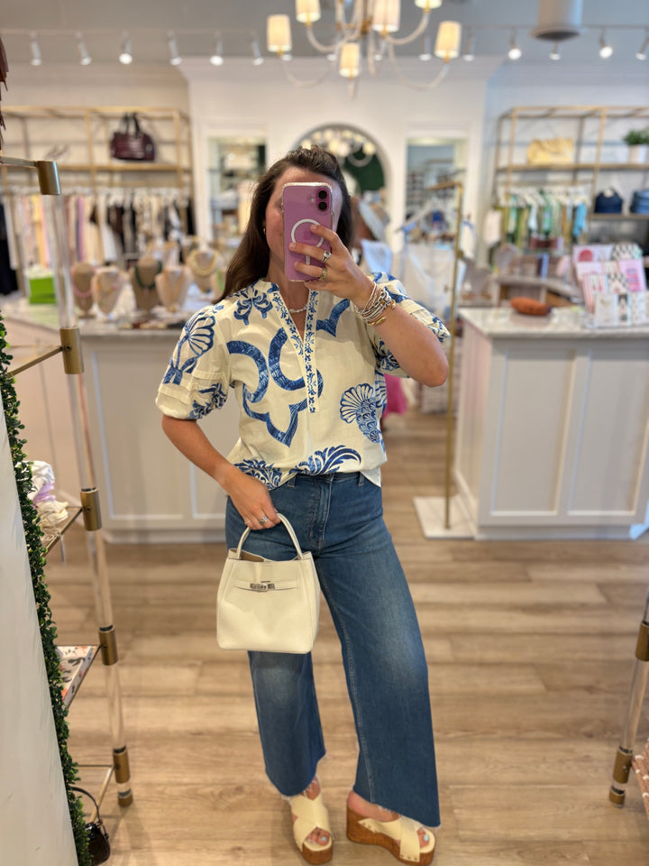 Raya Top Blue Fresco