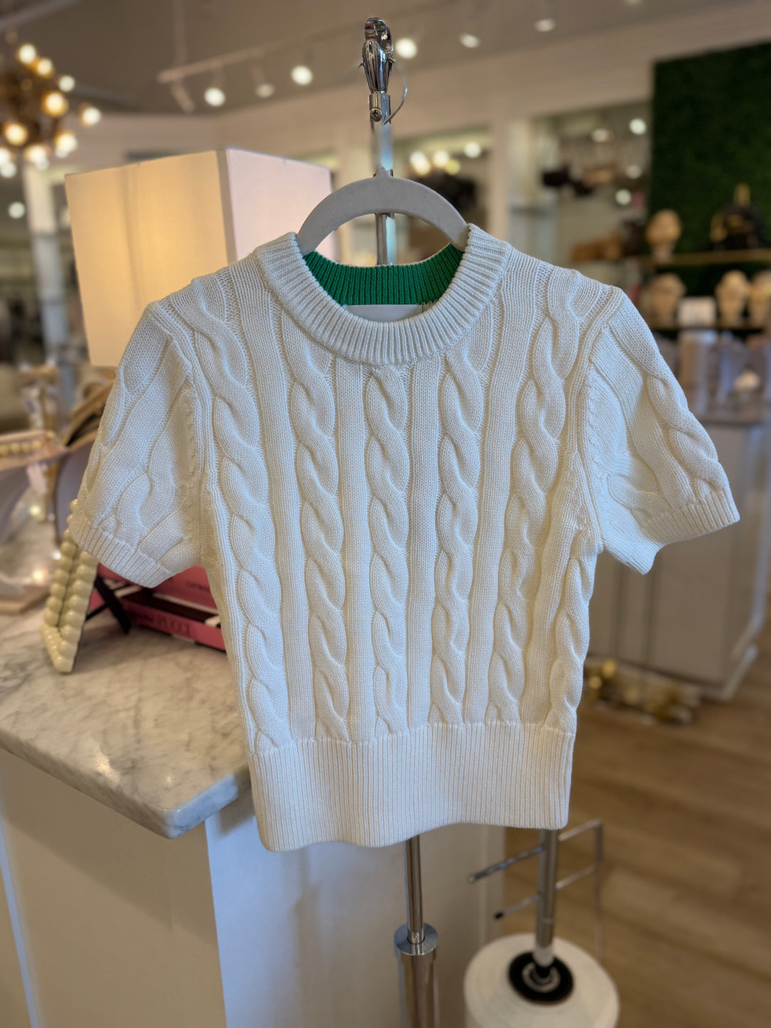 Sky Cable Crew Neck Pullover