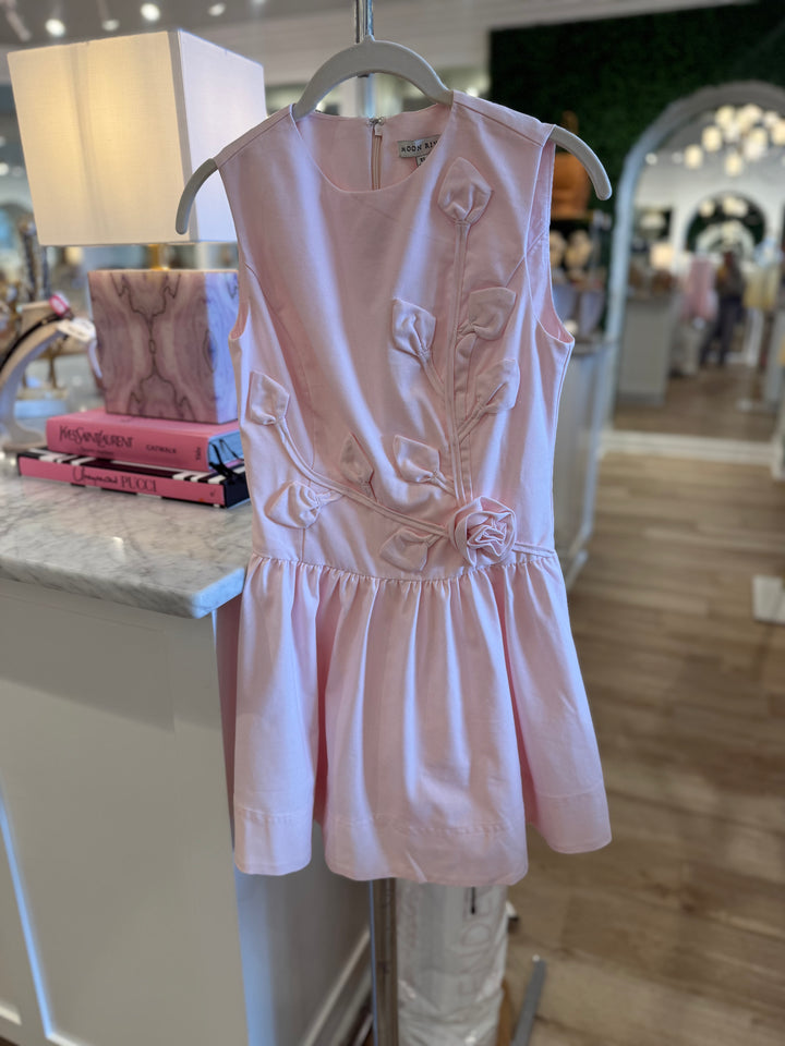 Flower Petals Mini Dress Pink