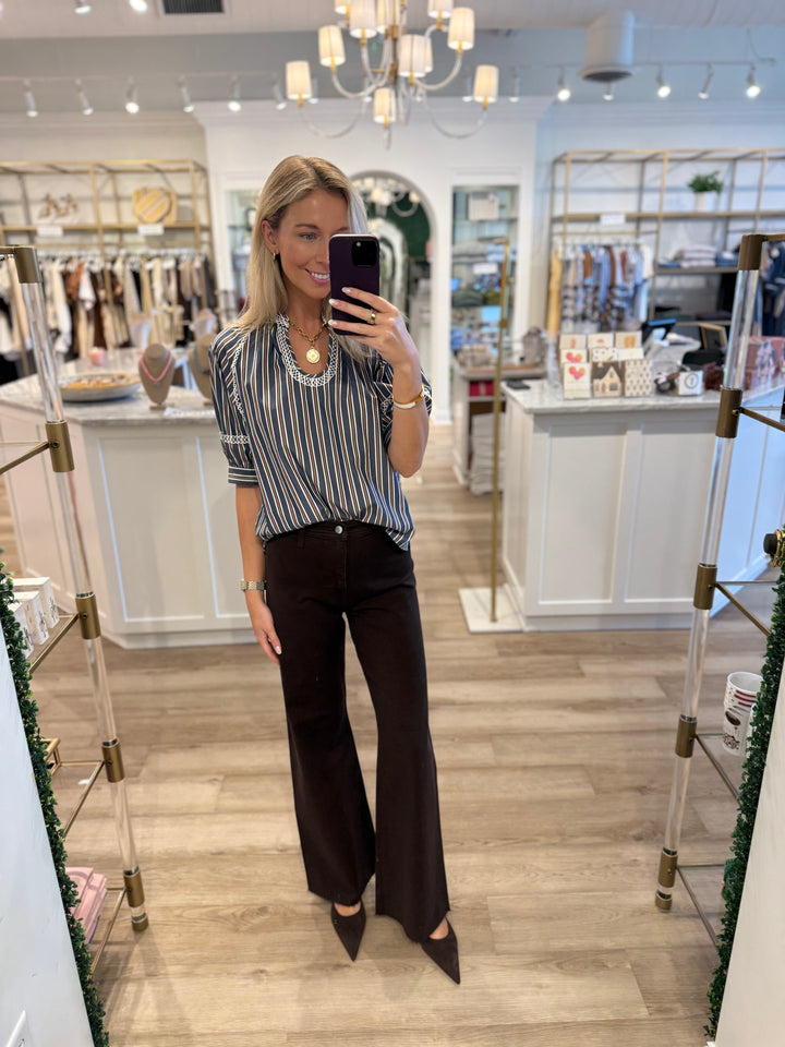 Eleanor Top Cartolina Navy Stripe