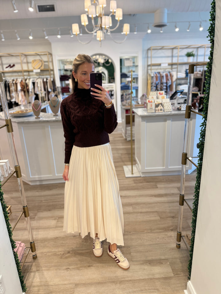Reba Cable Funnel Neck Pullover