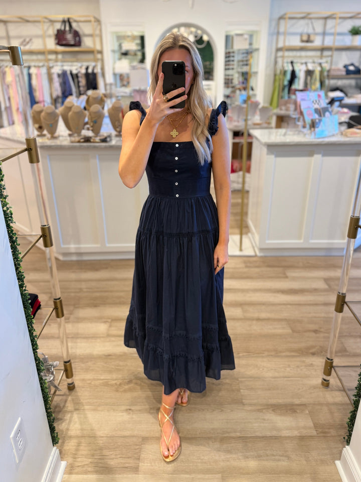 Lauren Ruffle Spaghetti Strap Dress