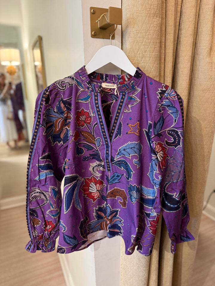 Ashley Long Sleeve Top Purple Sparkle