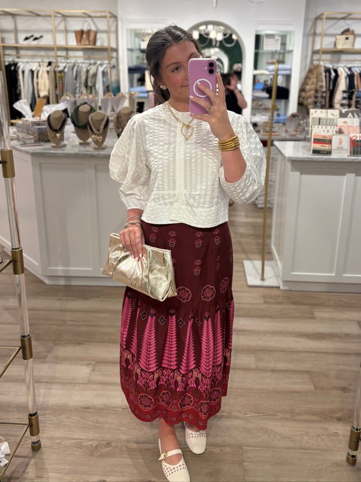 Ada Maxi Skirt Geo Ferns