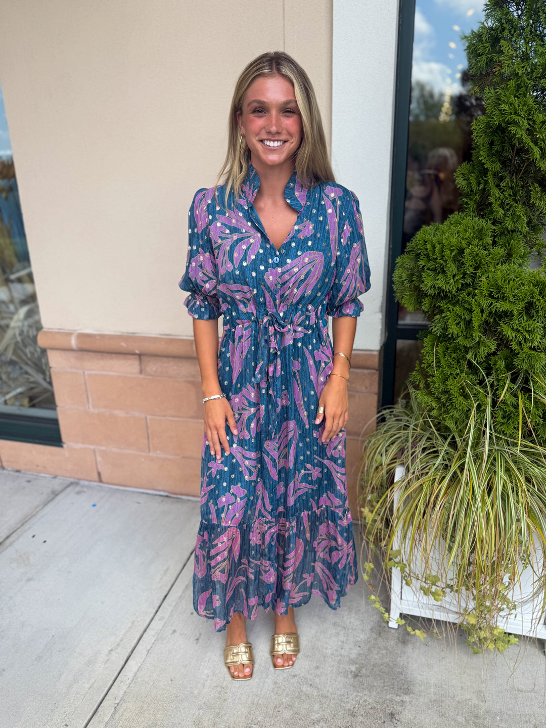 Catherine Dress Lurex Glow Gord