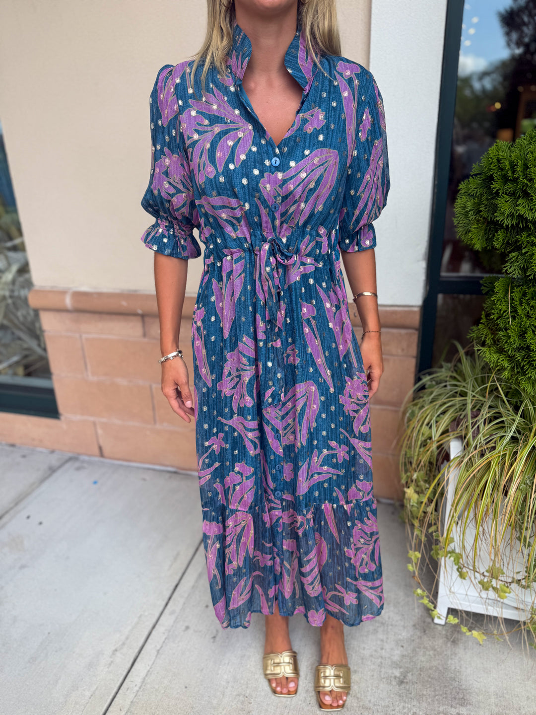 Catherine Dress Lurex Glow Gord