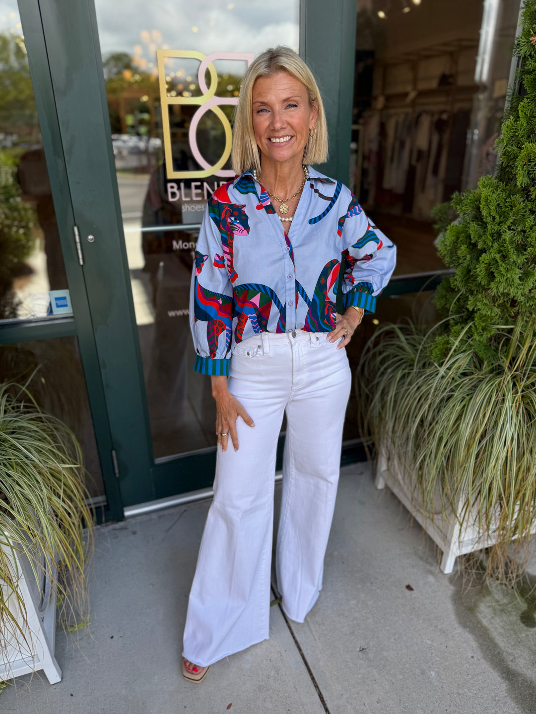Elsa 3/4 Sleeve Top Cheetah Mirage