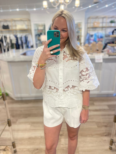 Selena Crop Buttondown Shirt