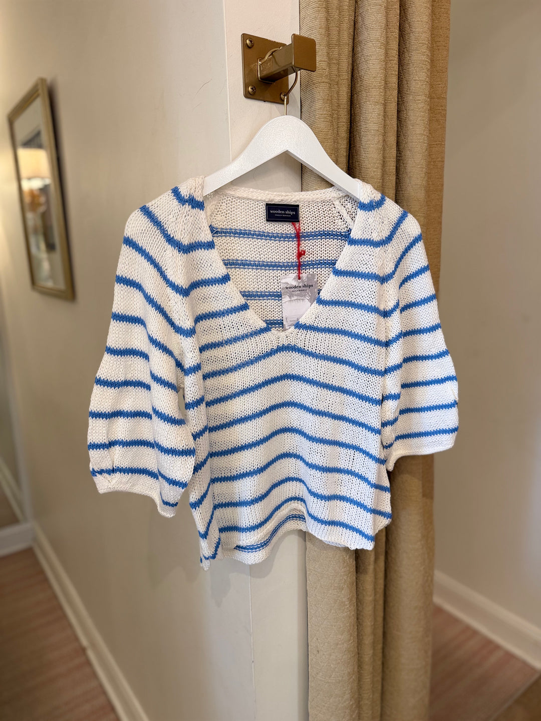 Helene Striped 3/4 Sleeve Top Cotton
