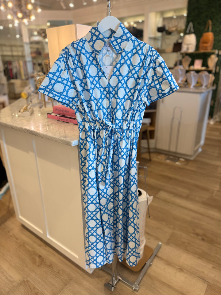 Bria Dress Coastal Cane Blue