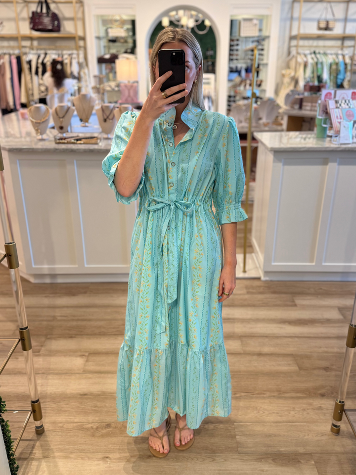 Catherine Dress Honeysuckle Stripe