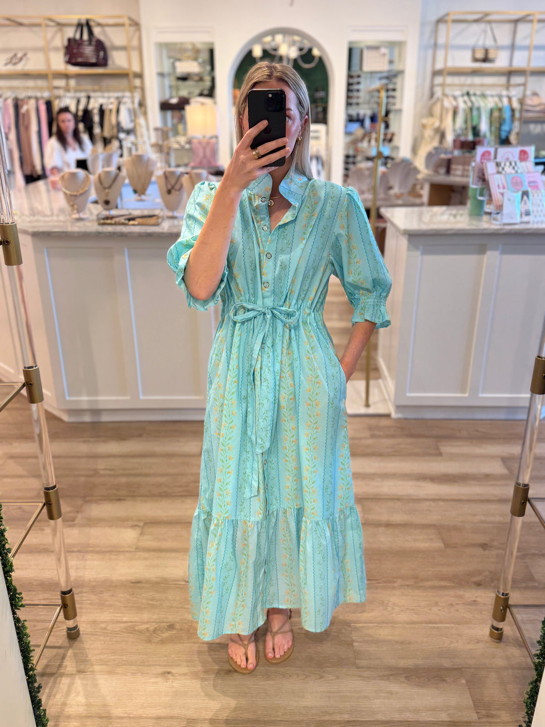 Catherine Dress Honeysuckle Stripe