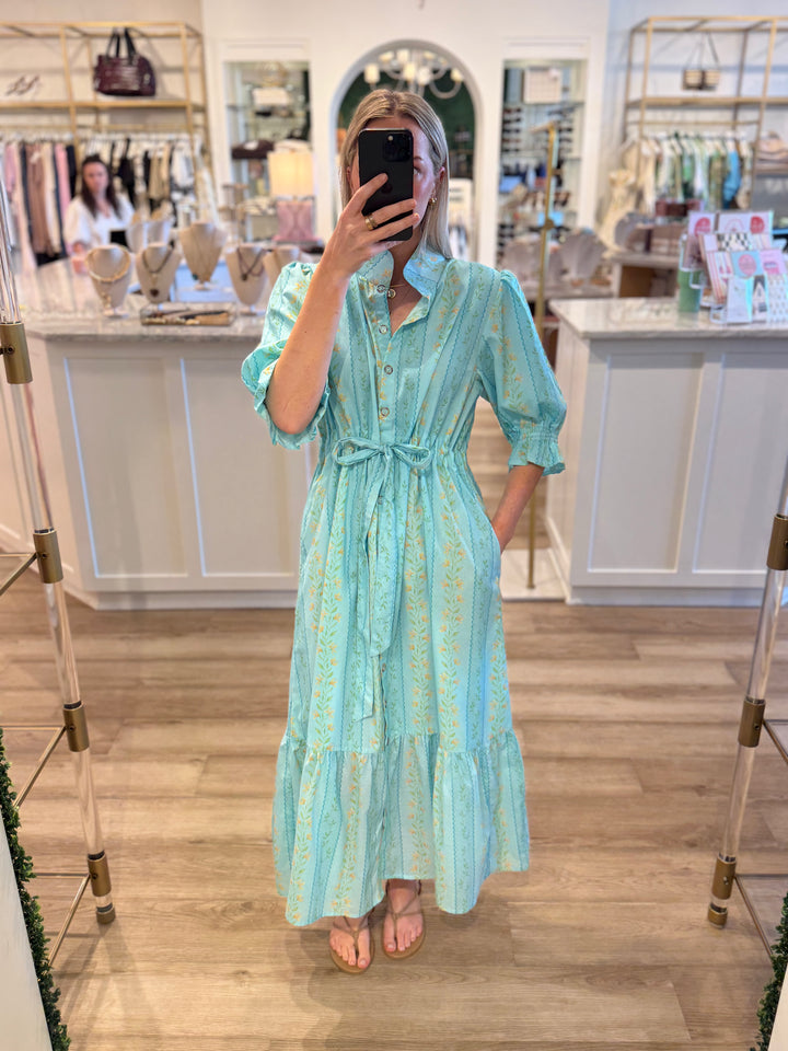 Catherine Dress Honeysuckle Stripe