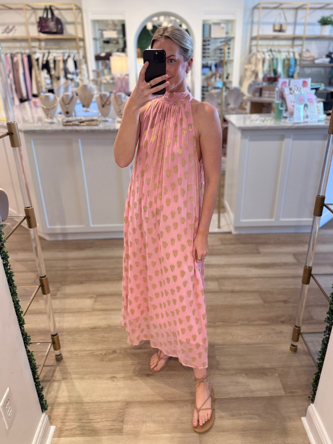 Blythe Dress Gold Palm Lurex