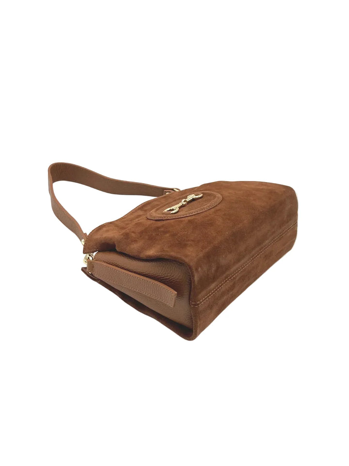 Hadley Suede Leather Crossbody Brown
