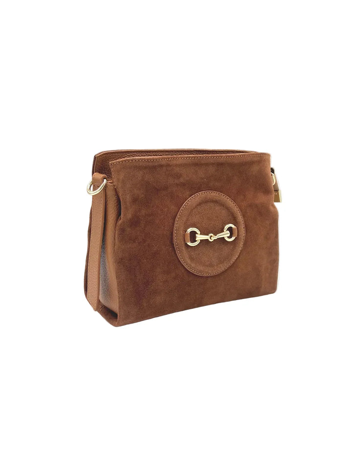 Hadley Suede Leather Crossbody Brown