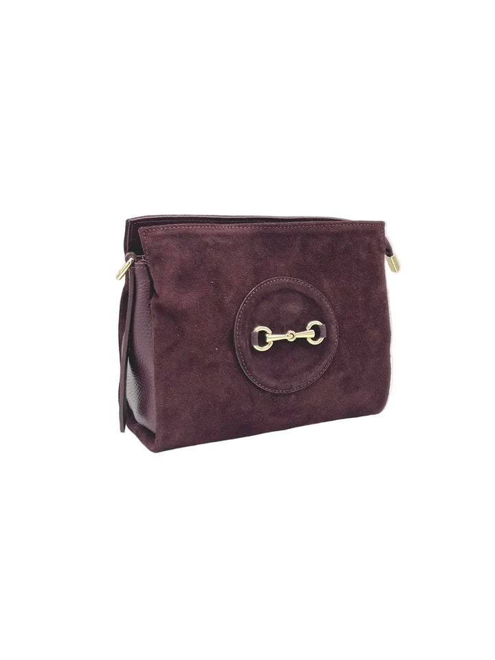Hadley Seude Leather Crossbody Burgundy