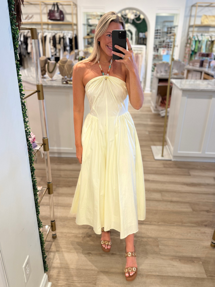 Hilary Bead Detail Dress Yellow