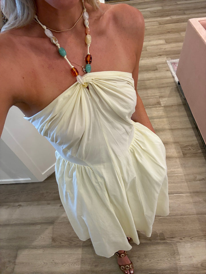 Hilary Bead Detail Dress Yellow