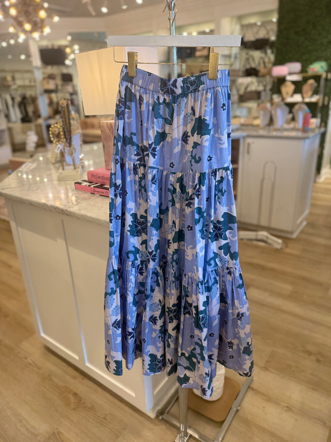Tiered Maxi Skirt Suzan Blue