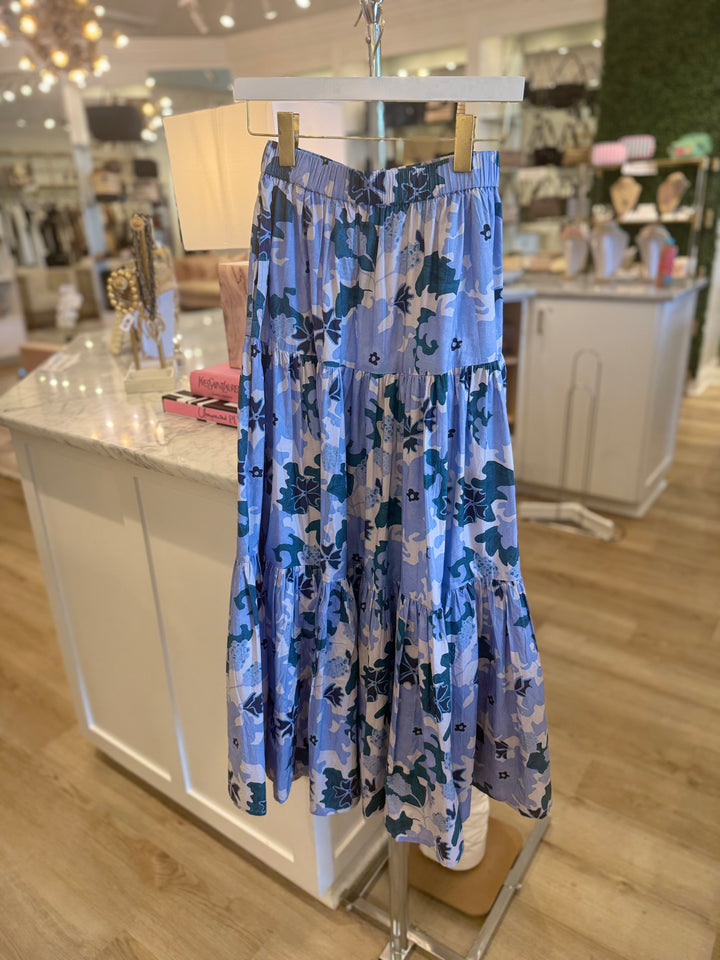 Tiered Maxi Skirt Suzan Blue