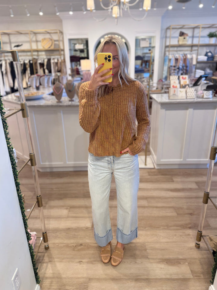 Lucy Zip Bomber Chunky Copper Heathered