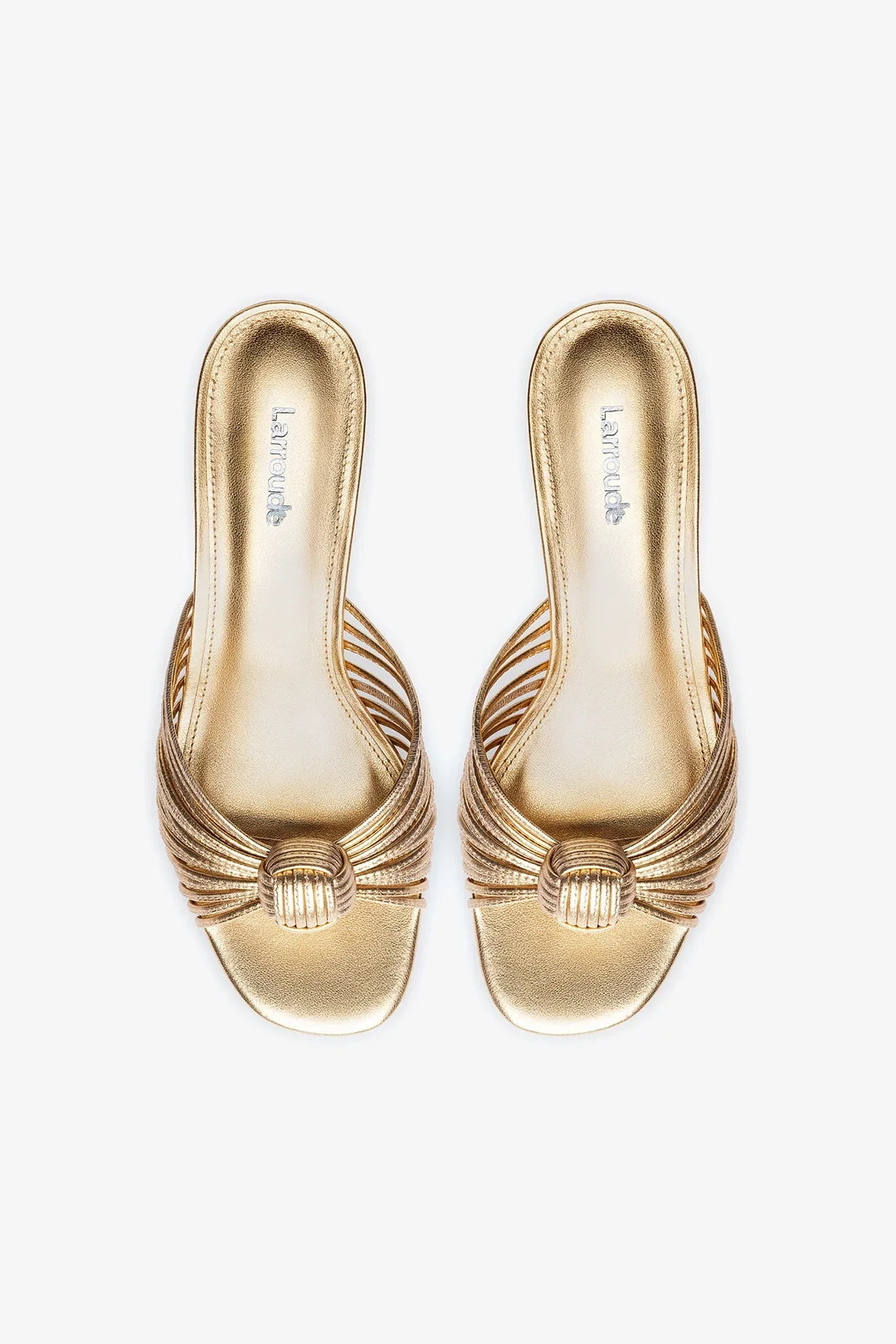 Valerie Mule In Gold Metallic Leather