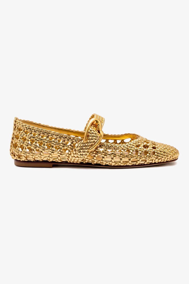 Verona Ballet Flat In Gold Leather