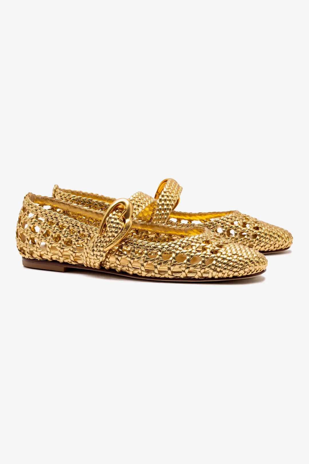 Verona Ballet Flat In Gold Leather