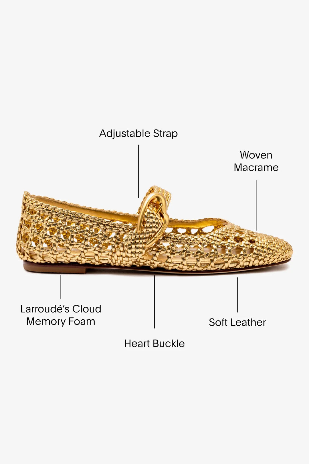 Verona Ballet Flat In Gold Leather