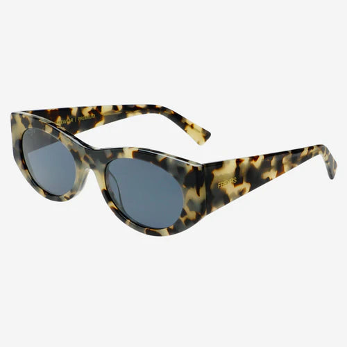 Layla Acetate Oval Sunglasses Gray Tortoise