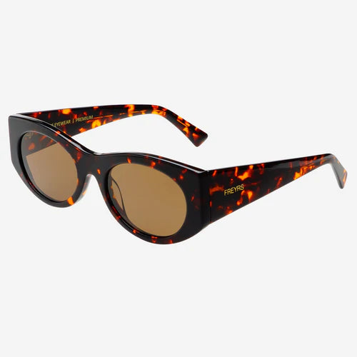 Layla Acetate Oval Sunglasses Brown Tortoise