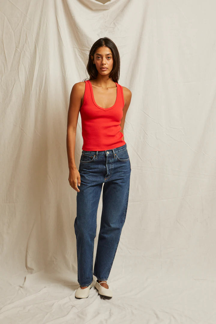 Maria V-Neck Blondie Poppy Red