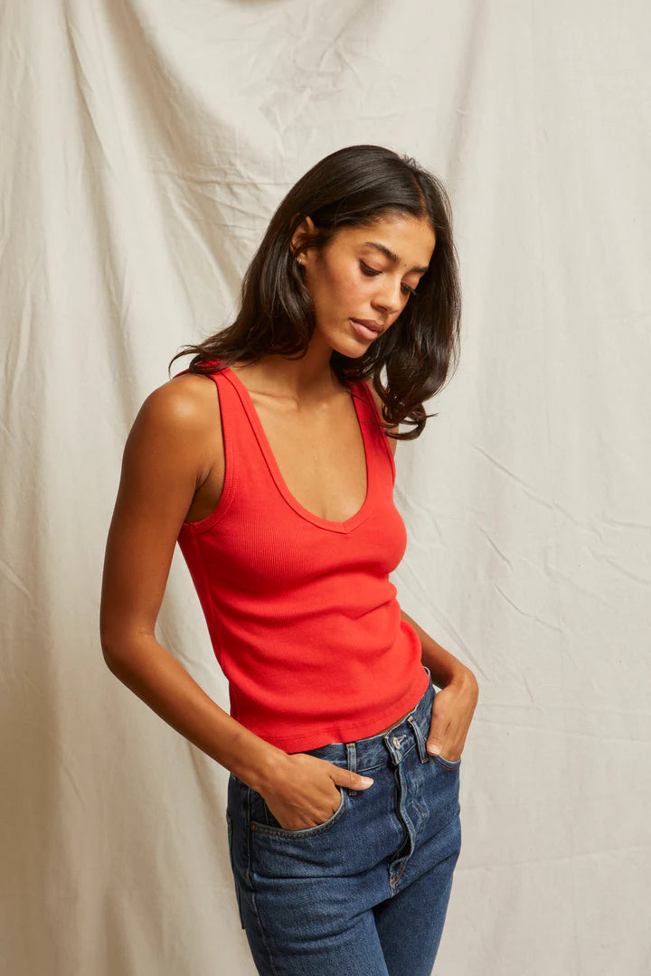 Maria V-Neck Blondie Poppy Red
