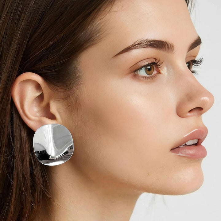 Sadie Sculptural Earrings Rhodium