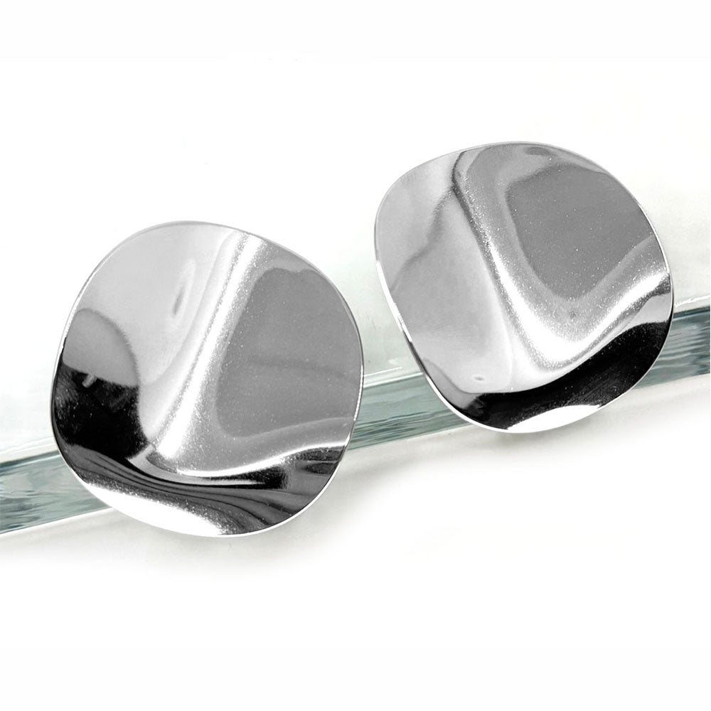 Sadie Sculptural Earrings Rhodium
