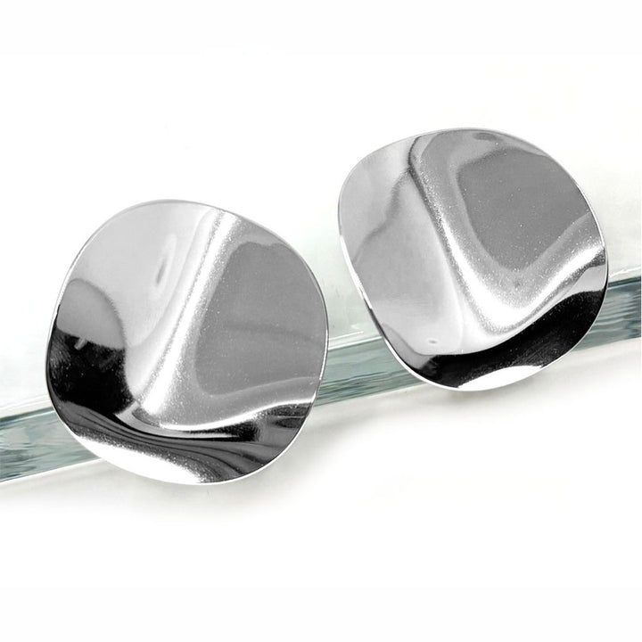 Sadie Sculptural Earrings Rhodium