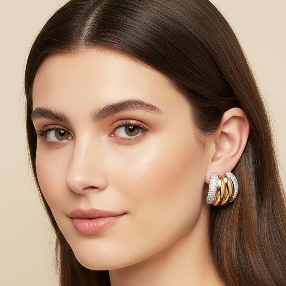 Cameron CZ Earrings Gold