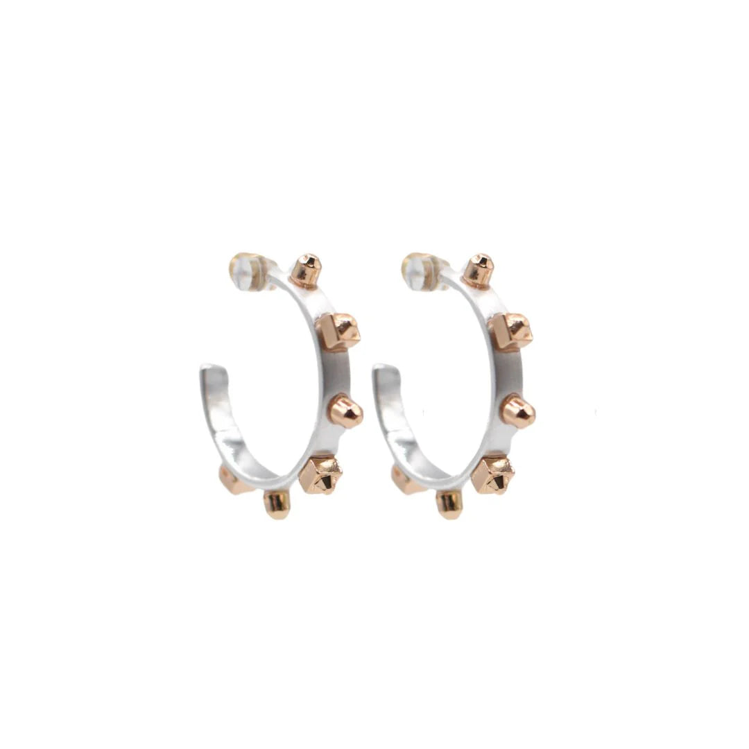 Mixed Metal Hoop Silver
