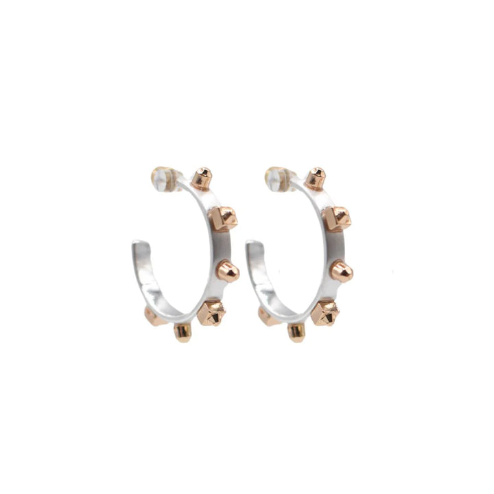 Mixed Metal Hoop Silver