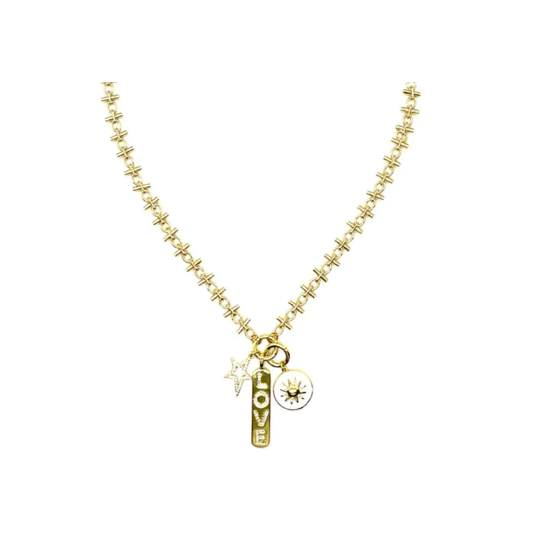 Ladder Chain Charm Necklace