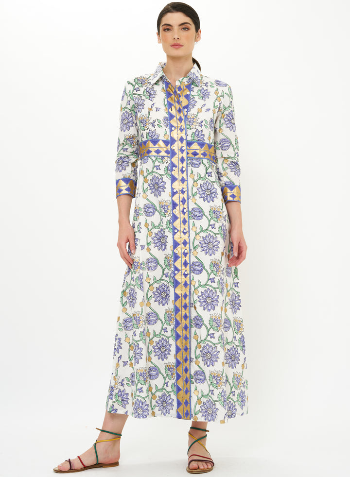 Shirt Dress Maxi Presidio Blue