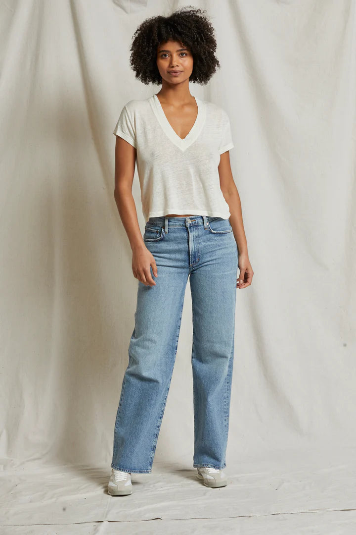 Rosie Linen Jersey Spandex V-Neck