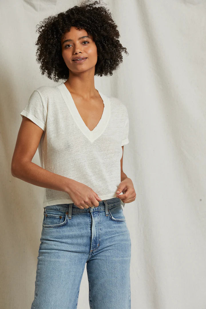 Rosie Linen Jersey Spandex V-Neck