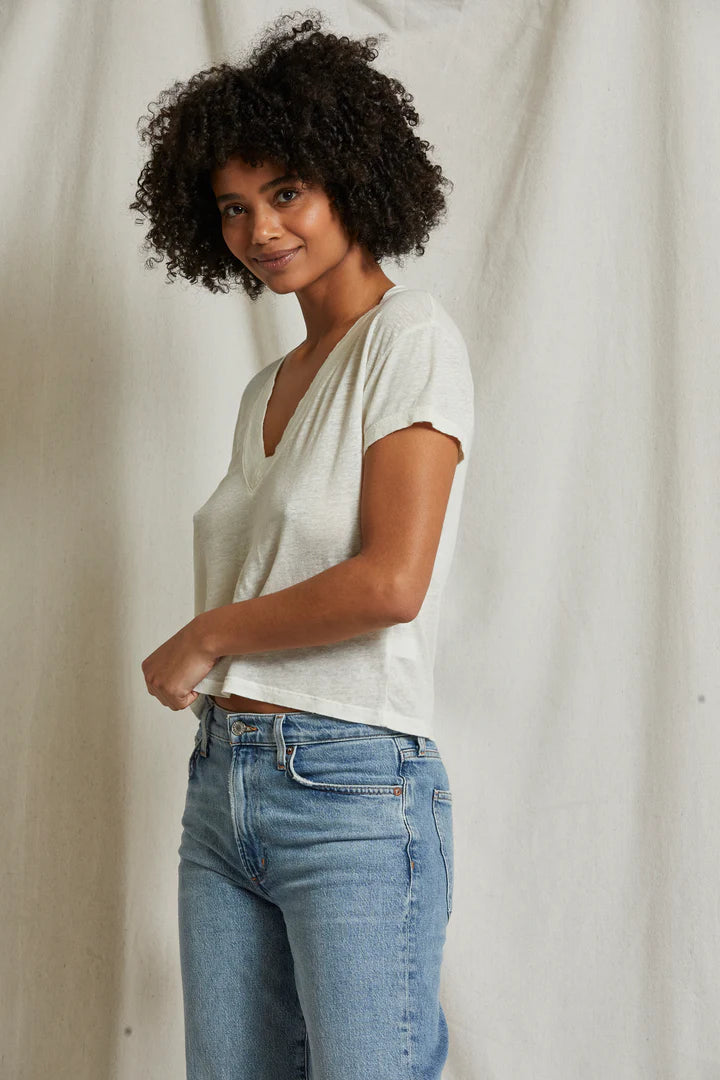 Rosie Linen Jersey Spandex V-Neck