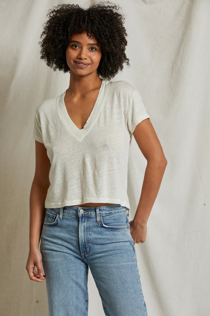 Rosie Linen Jersey Spandex V-Neck
