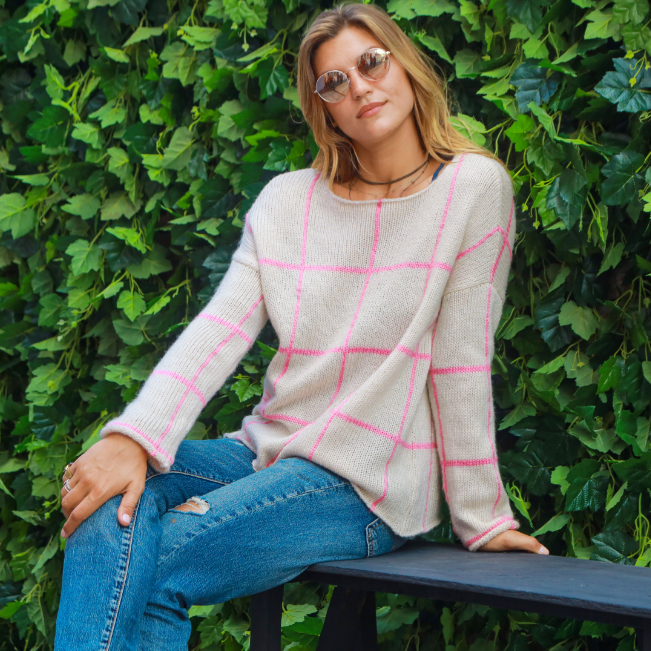 Window Pane Crew Sweater