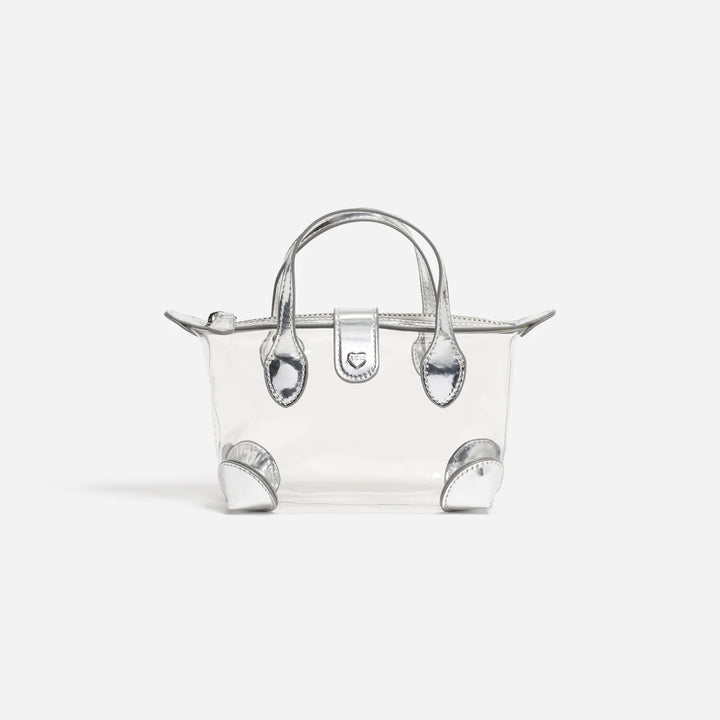 Clear Pouchette Crossbody 01 Silver Metallic